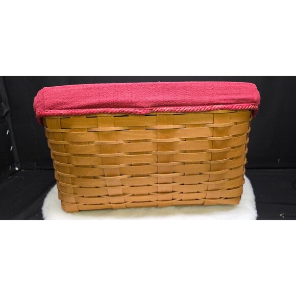 Longaberger Signed 2008 Large Desktop Basket Combo Dividers Red Liner & Protecto - Picture 5 of 12